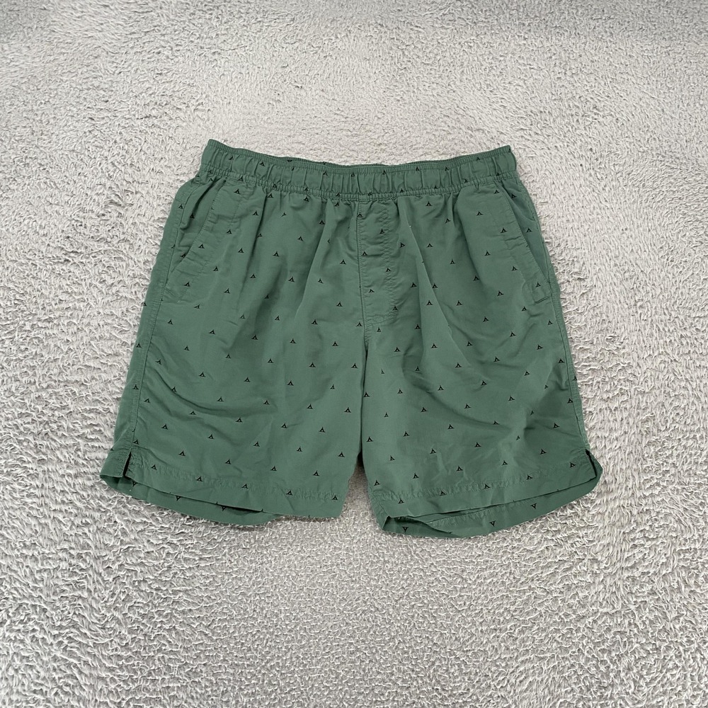 The North Face Swim Shorts Mens Medium Green Triangle Print Quick Dry Trunks